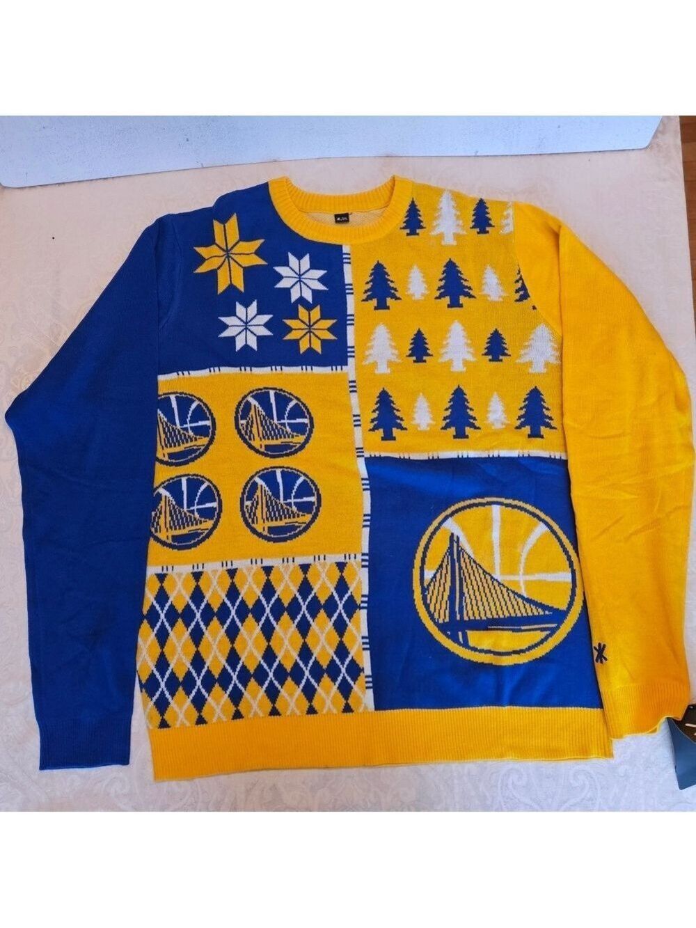 Golden State Warriors UGLY Sweater Officially Licensed NBA, 2XL NWT *See Note*